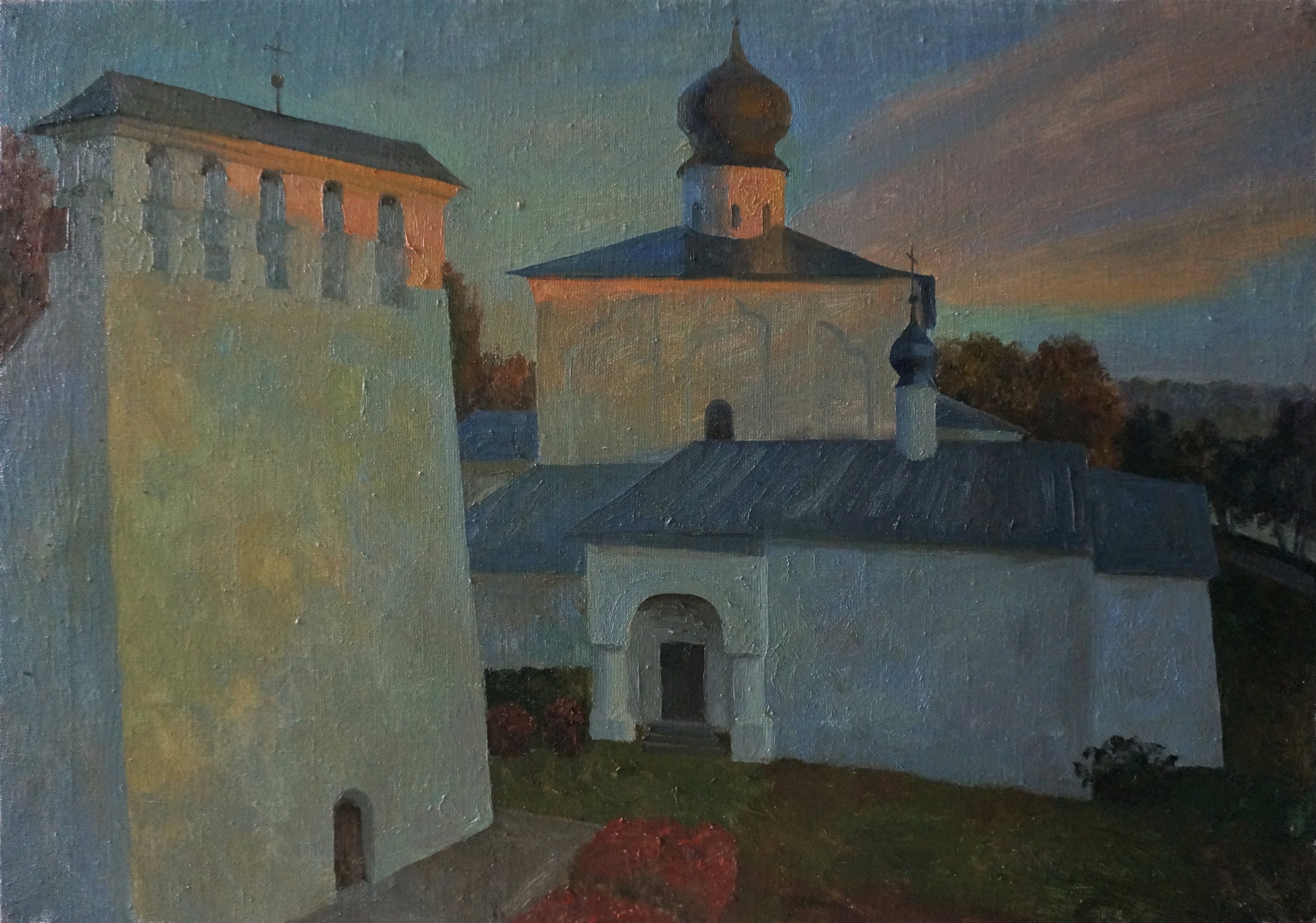 Рассвет за рекой