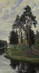 Облачный день на реке Серебрянке