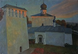 Рассвет за рекой